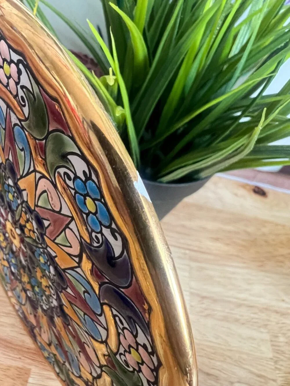 Cercolon Pintado a Mano España Decorative Wall Plate 24K Gold Rim Hand Painted - Picture 10 of 12